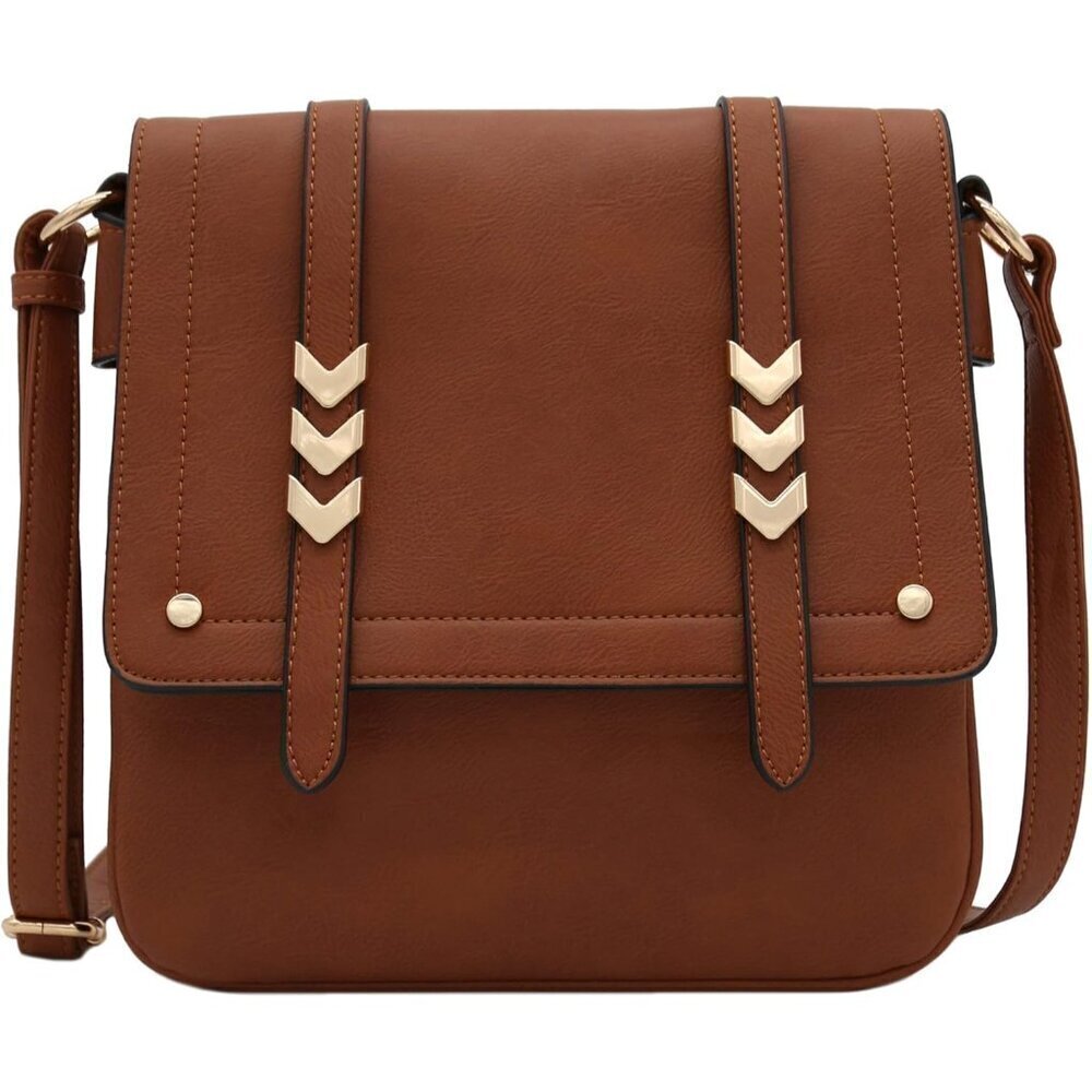 Double Compartment Large Flapover Crossbody Bag